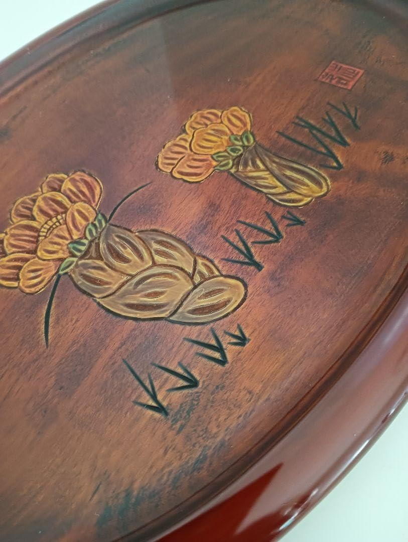 漆器 葉型 盆 箱入 40㎝